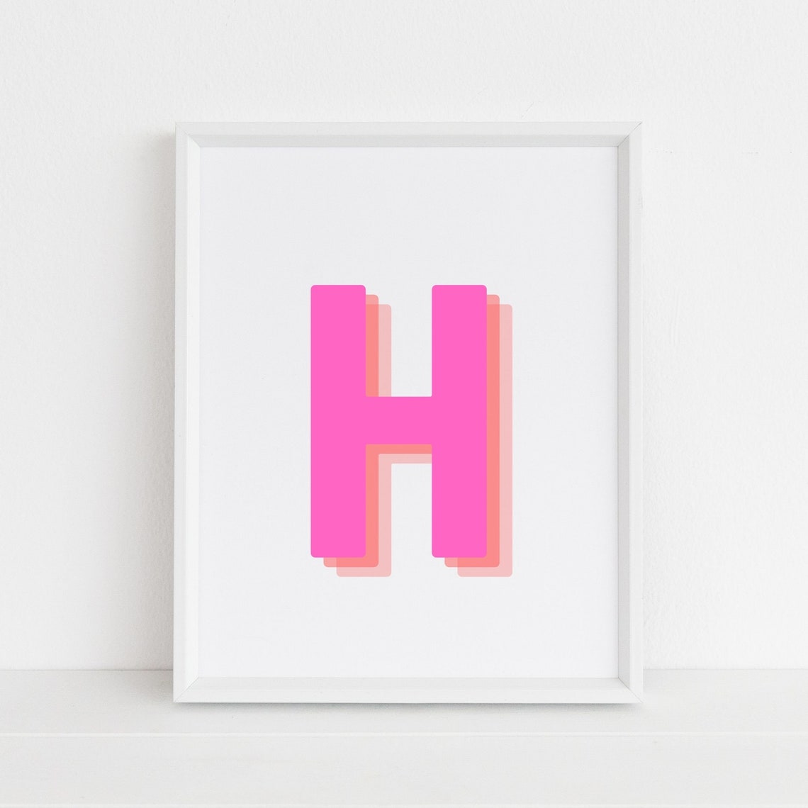Letter H - Retro 3D Monogram