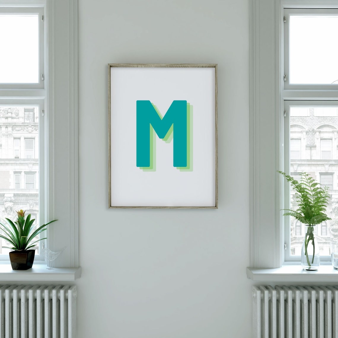 Retro 3D Letter M Monogram Art Print - Image 3