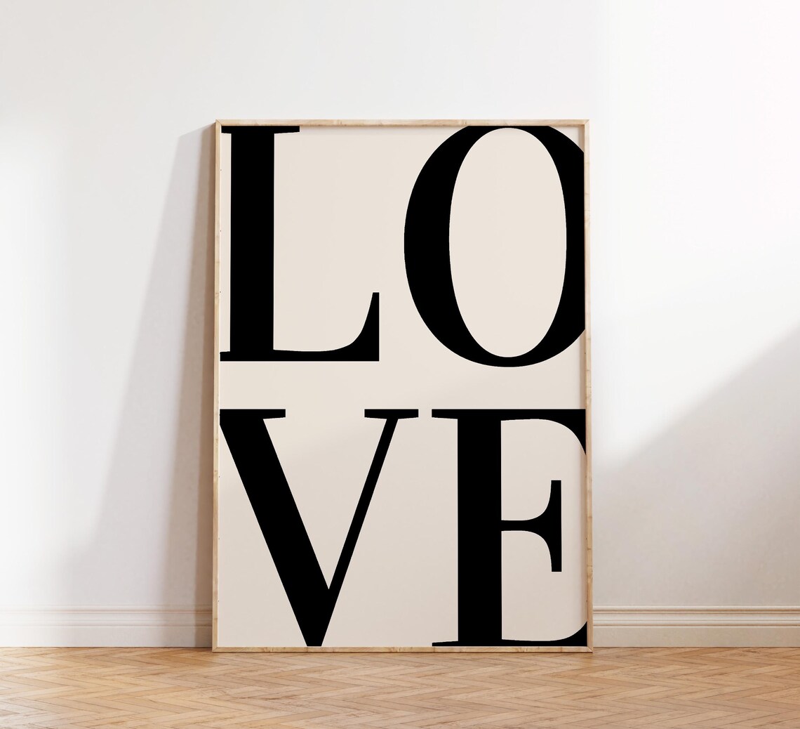 Love Vintage 70s Retro Typography Art Print - Image 5