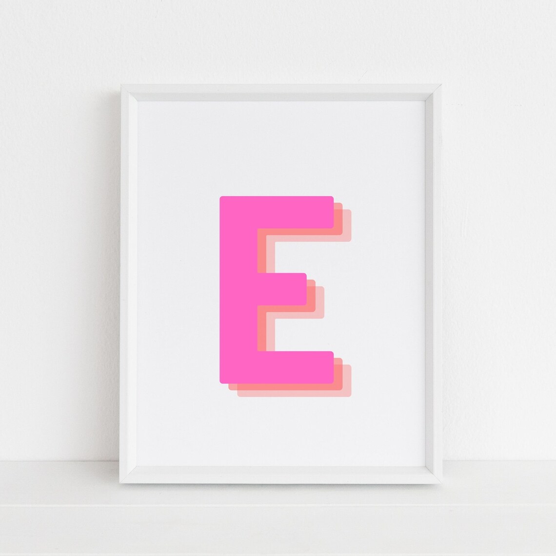 Letter E - Retro 3D Monogram