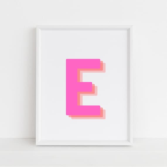 Letter E - Retro 3D Monogram