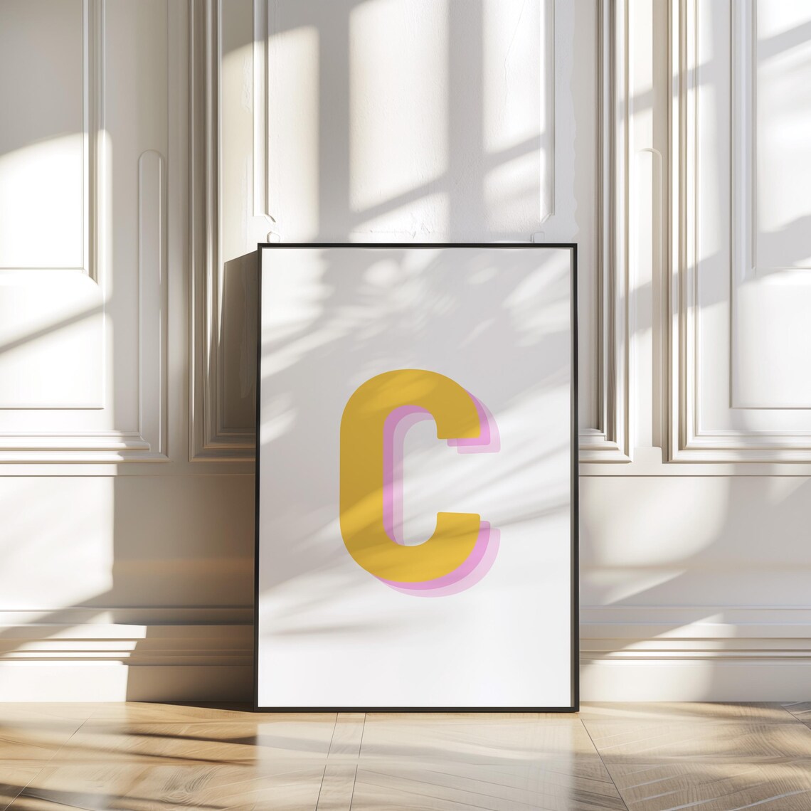 Retro 3D Letter C, Monogram Alphabet Poster - Image 4
