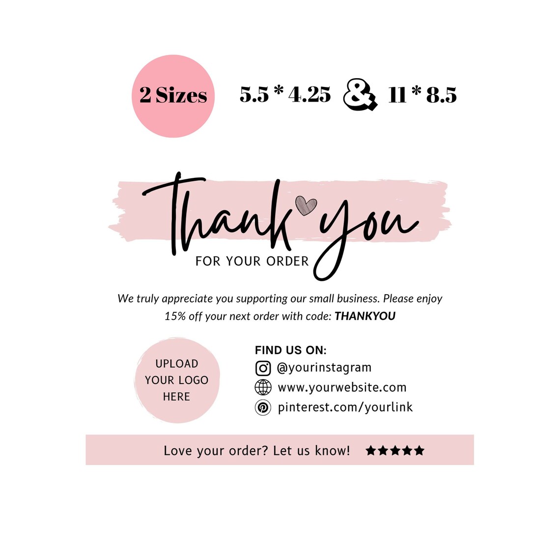 Thank You Cards Business Template, Packaging Insert - Image 4