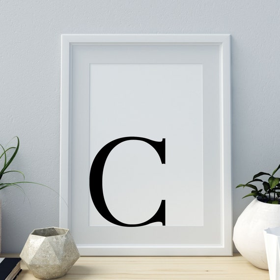 Letter C Print Minimalist Letter Art Monogram Letter Print Initial Alphabet Print Baby Letter Art Wall Art Home Decor