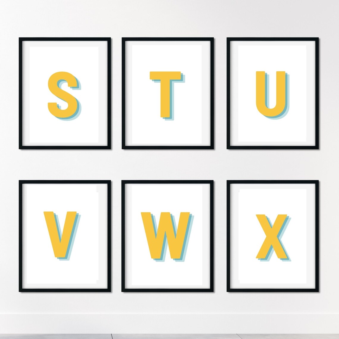 Retro 3D Letter Monogram Alphabet Art Print - Image 2