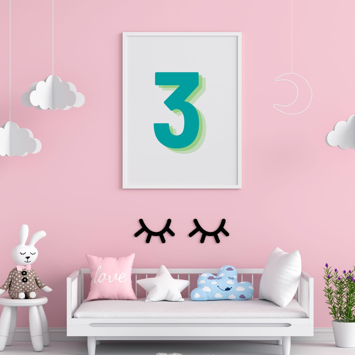 Retro 3D Number Three Birthday Age Poster - Image 4