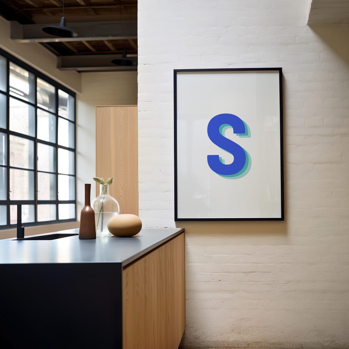 3D Alphabet S, Modern Letter Decor - Image 2