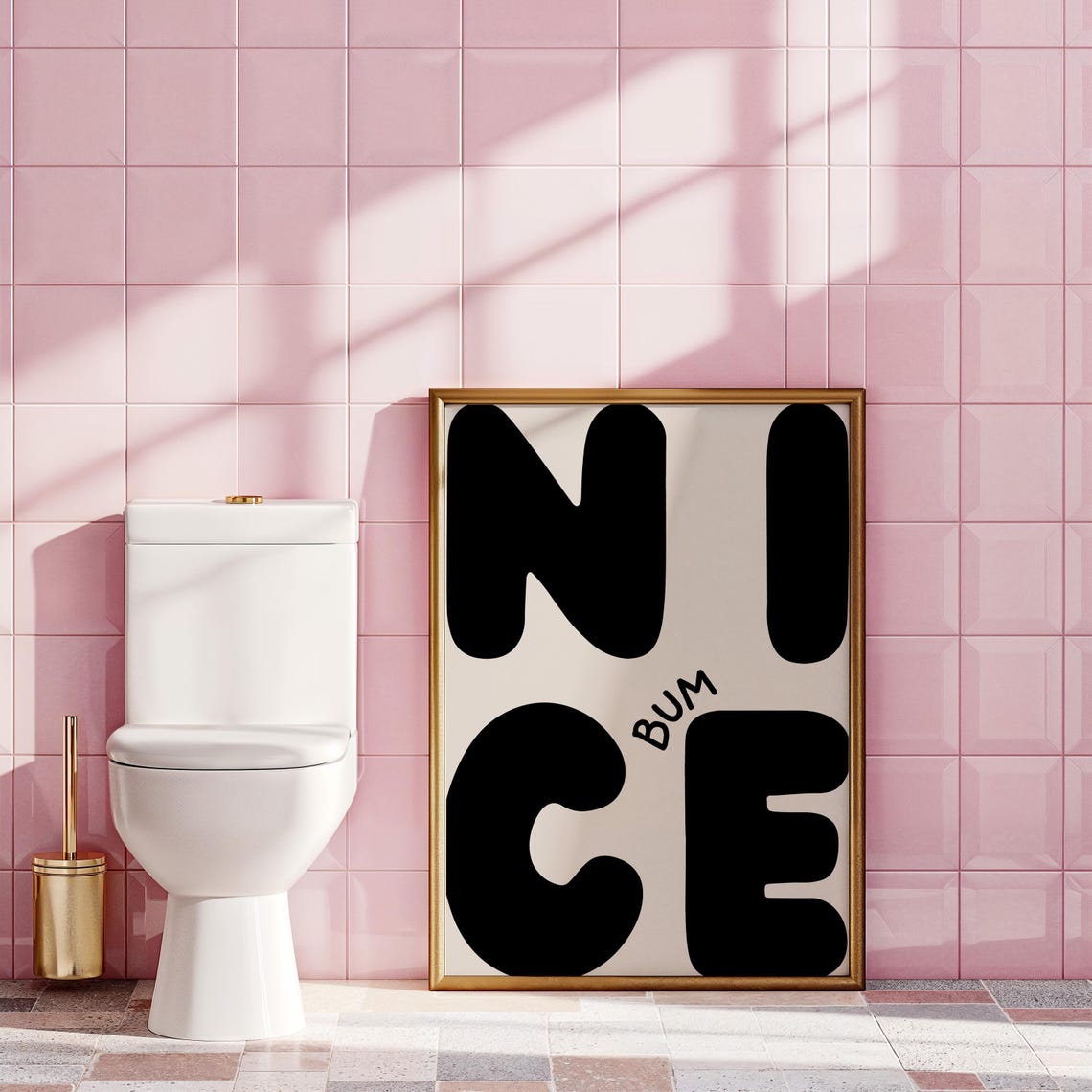 Nice Bum Funny Bathroom Typography Art Print - Image 5