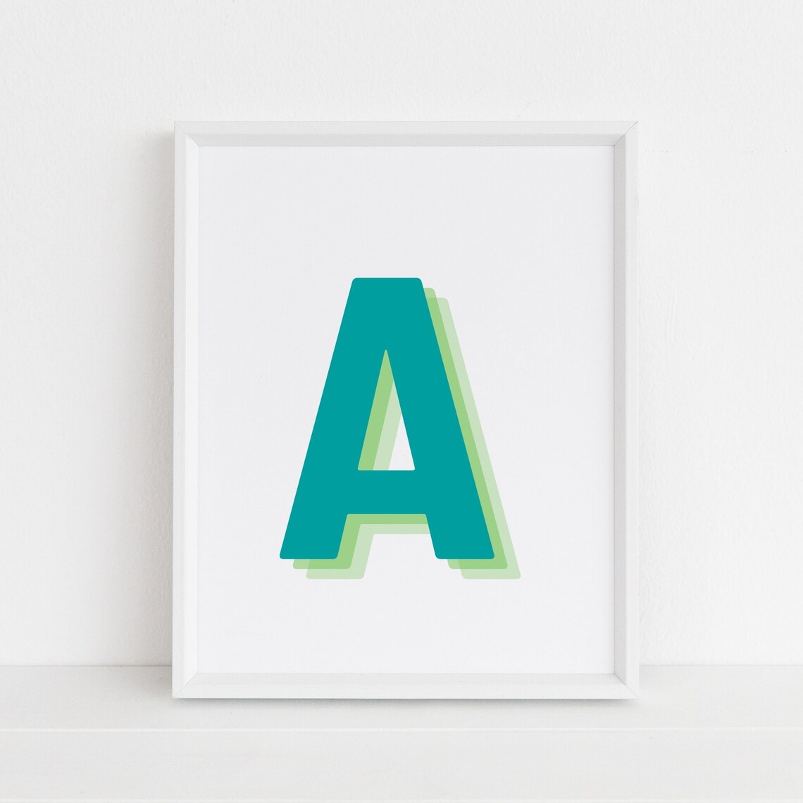 Retro 3D Letter A Monogram Alphabet Art Print