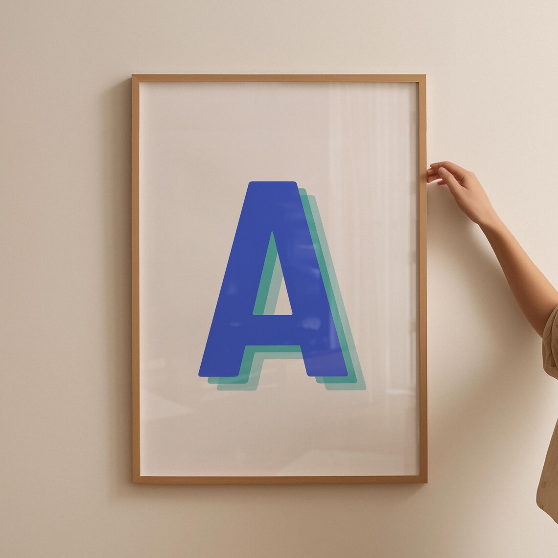 Retro 3D Letter A Art Print, Baby Letter Art - Image 5