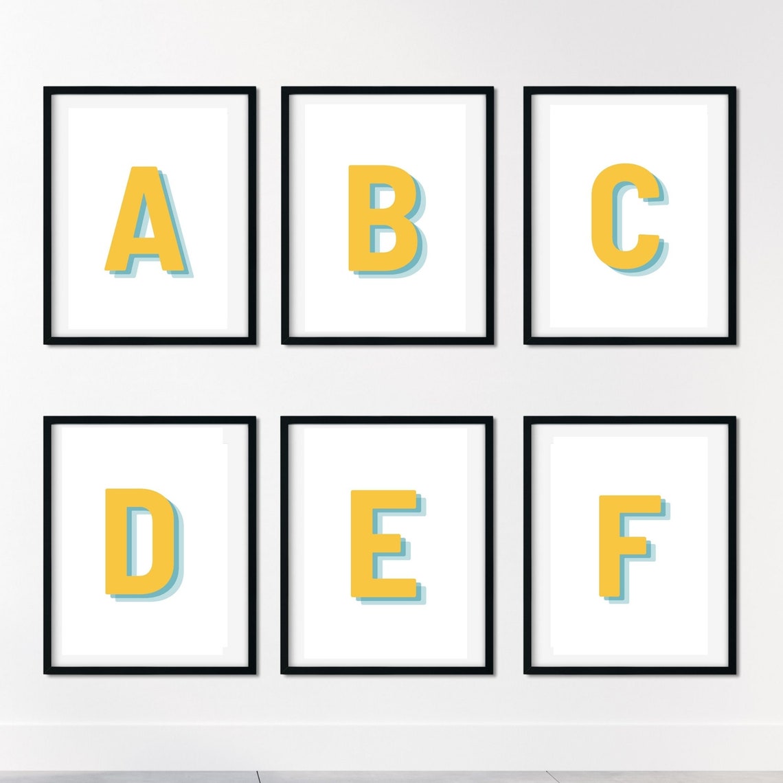 Retro 3D M Monogram Letter Art Print - Image 5