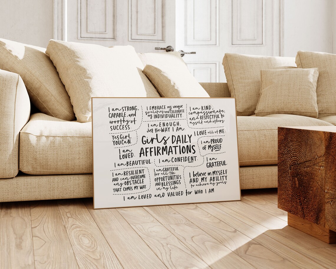Daily Affirmations for Girls Art Print, Teen Room Decor - Image 3