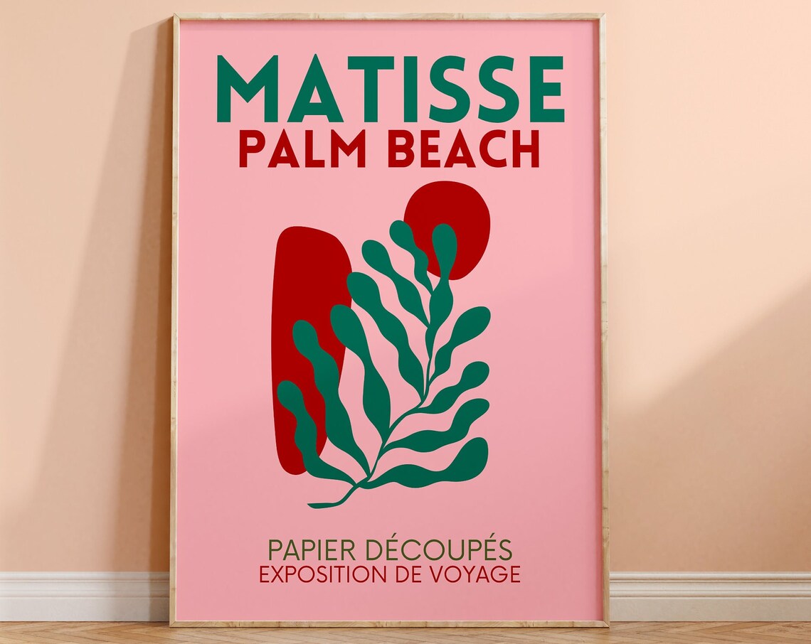 Palm Beach Matisse-Style Bright Travel Poster