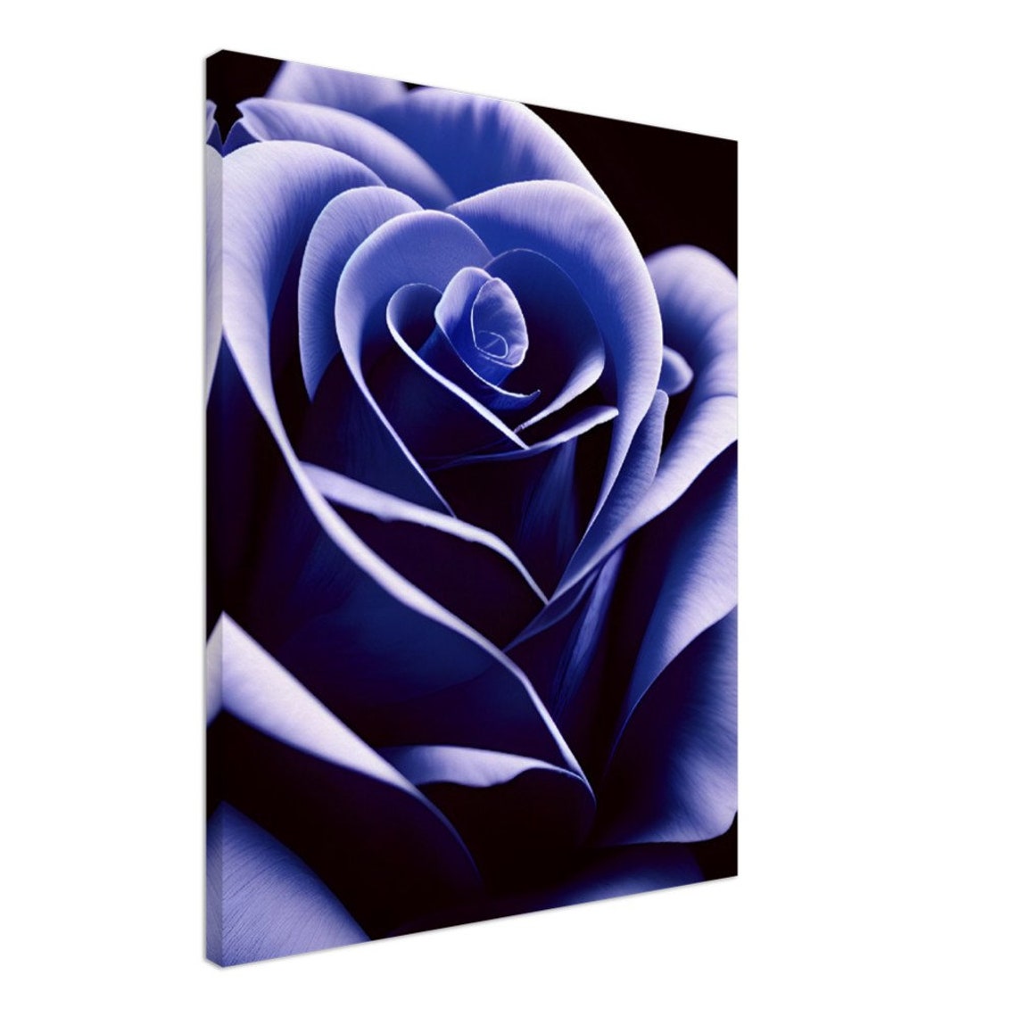 Indigo Rose Macro Dark Dramatic Botanical Flower Close Up Art Poster - Image 2