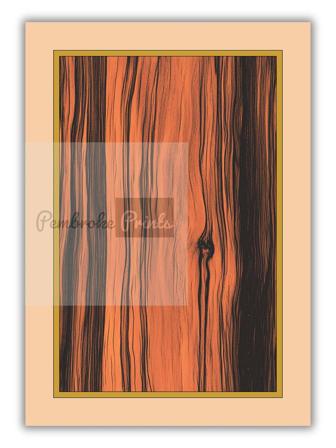Dark Rosewood Wood Grain Rustic Boho Antique Wall Decor Print - Image 4