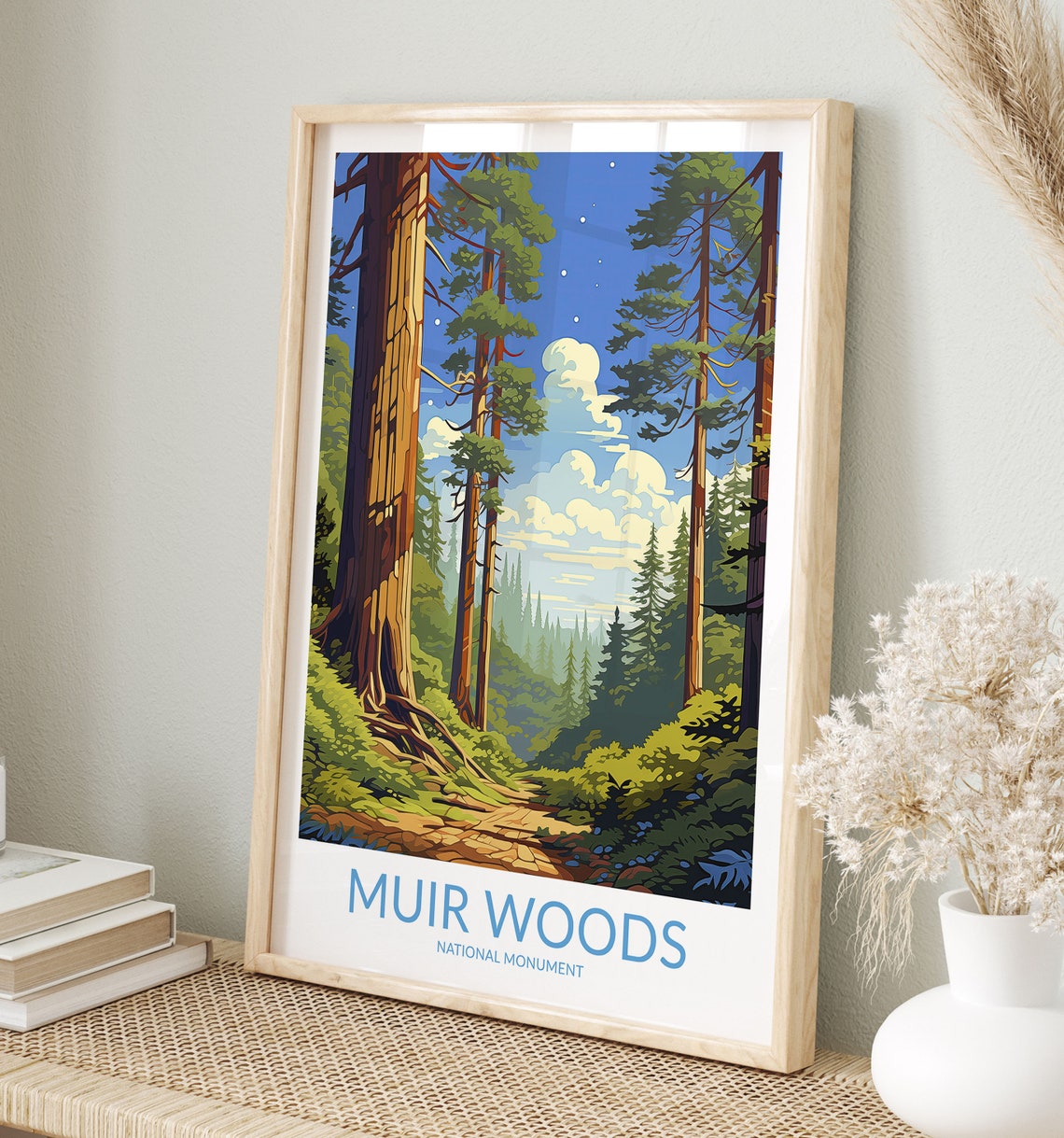 Muir Woods National Monument Forest Trail Stream Travel Poster