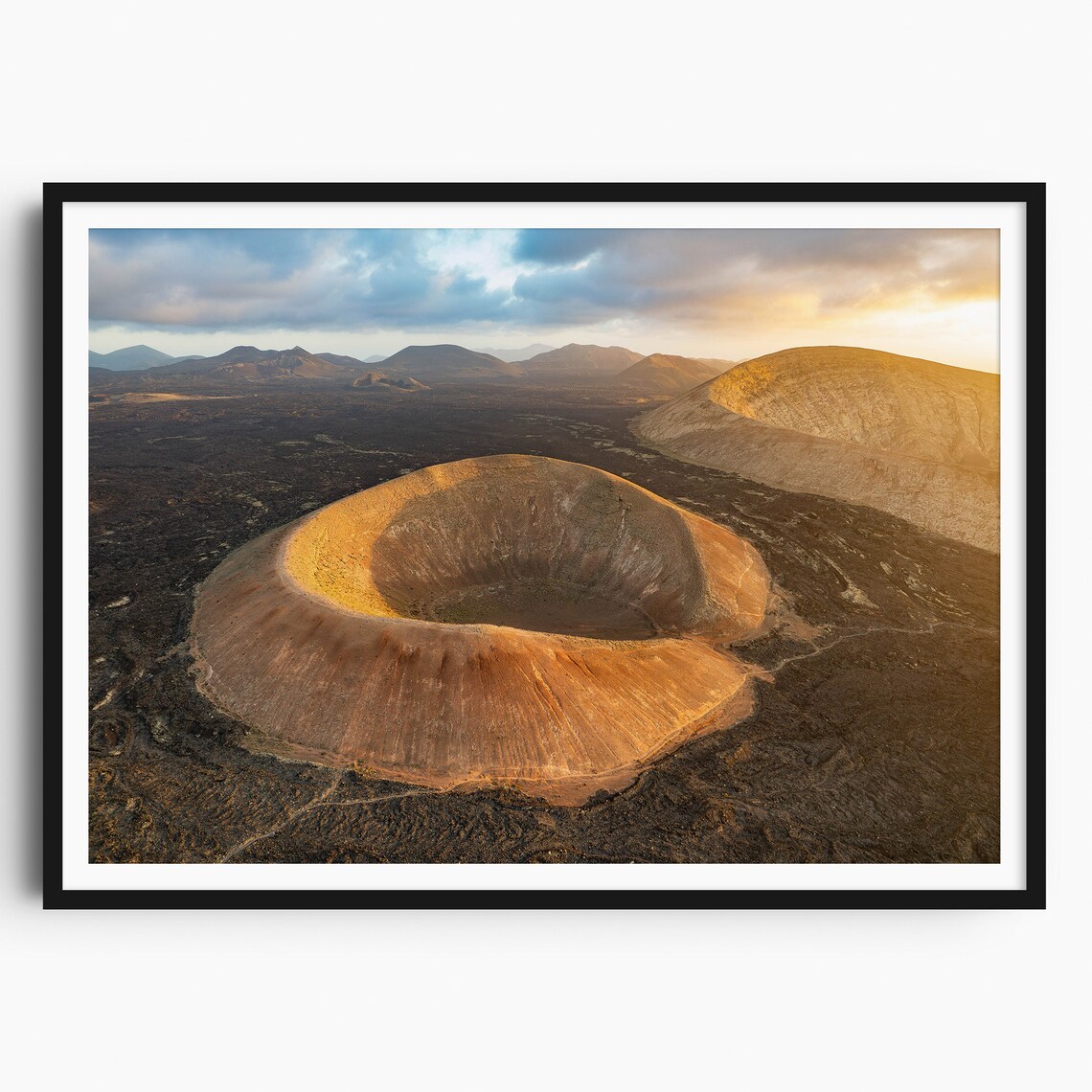 Lanzarote Caldera Blanca Volcano Print Canary Islands Print Lanzarote Travel Poster Lanzarote Wall Art Lanzarote Poster Home Decor