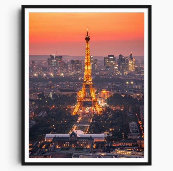 Paris Photo Travel Print Sunset Eiffel Tower Paris Poster Eiffel Tower Print Original Art Print Paris Wall Art Wall Decor France