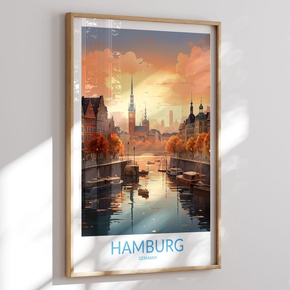 Hamburg Print No 2 Hamburg Poster Hamburg Wall Art Hamburg Art Print Hamburg Artwork Hamburg Travel Gift Germany