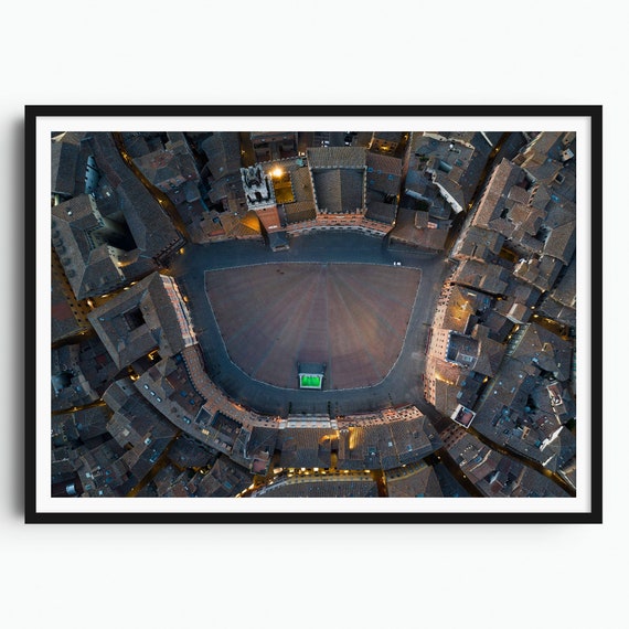 Siena Print Piazza Del Campo Italy Wall Art Travel Gift Travel Poster Europe Print Tuscany Print Architecture Aerial Photography