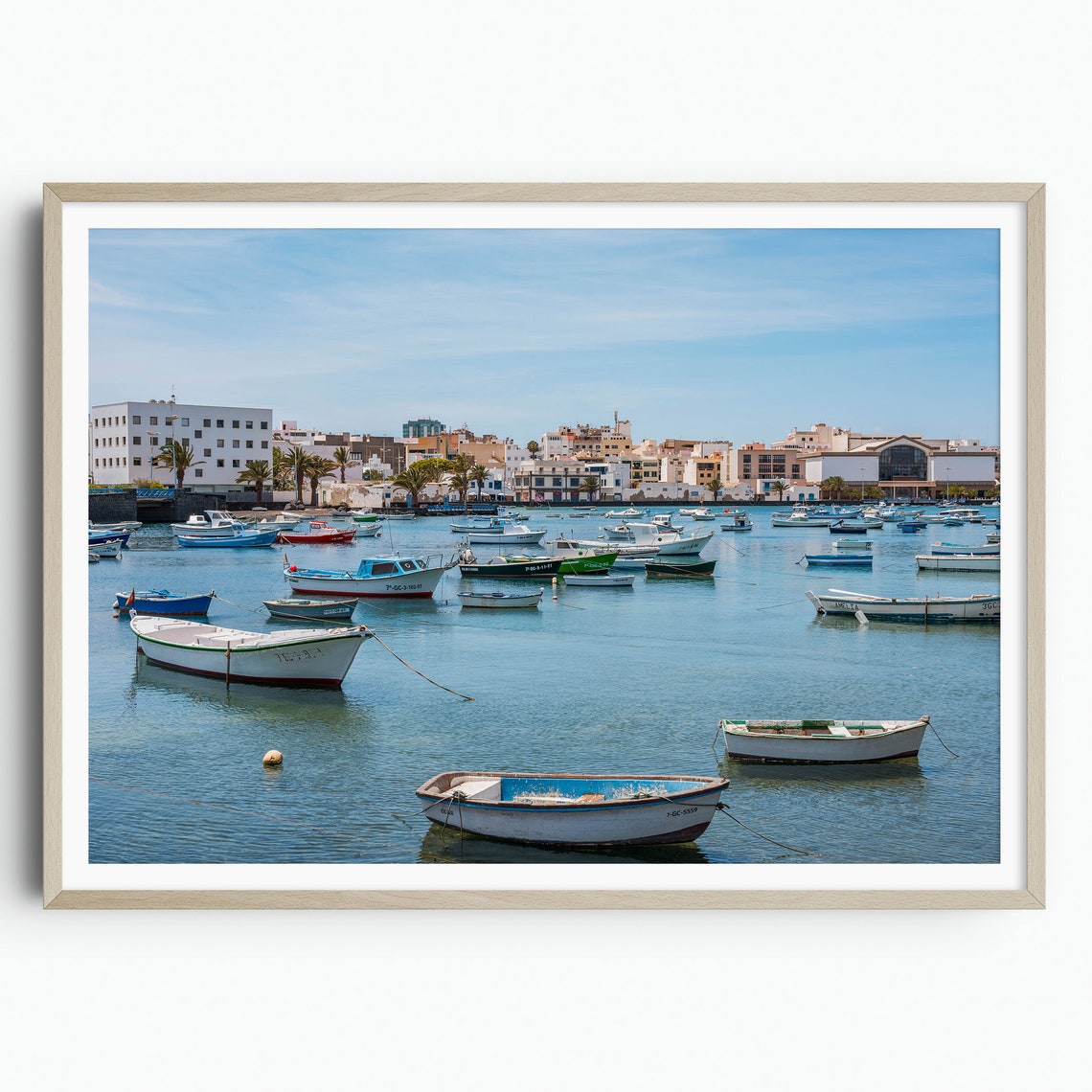 Charco de San Gines Harbor Fishing Boats Arrecife Lanzarote Poster