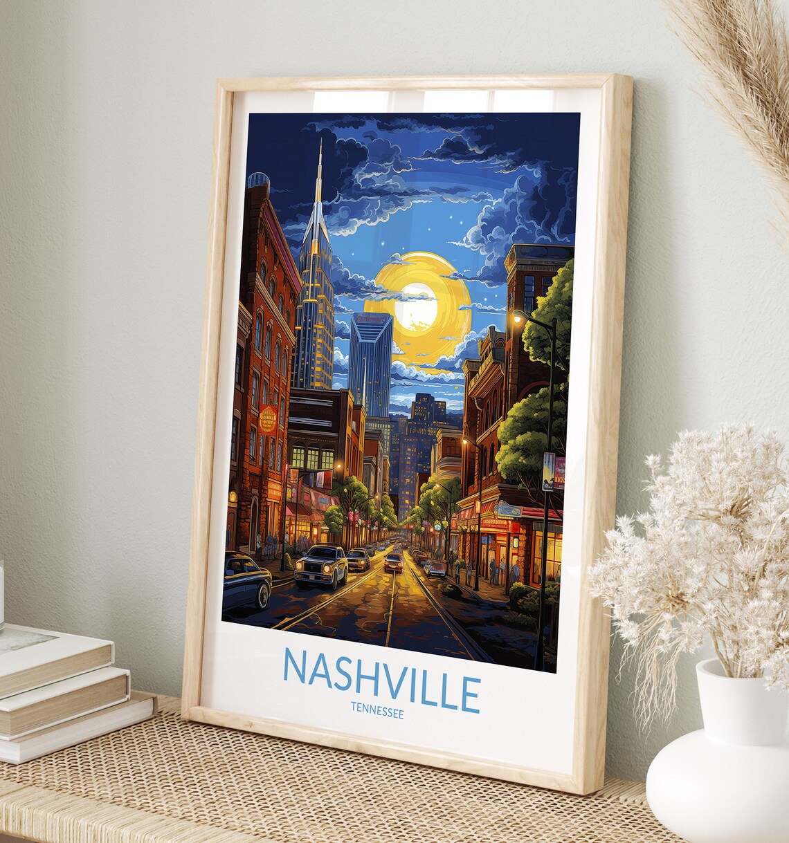 Nashville Print No 5 Nashville Poster Artwork Traveler Gift Tennessee Nashville Wall Art Nashville Art Print Home Decor