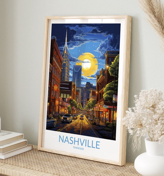 Nashville Print No 5 Nashville Poster Artwork Traveler Gift Tennessee Nashville Wall Art Nashville Art Print Home Decor