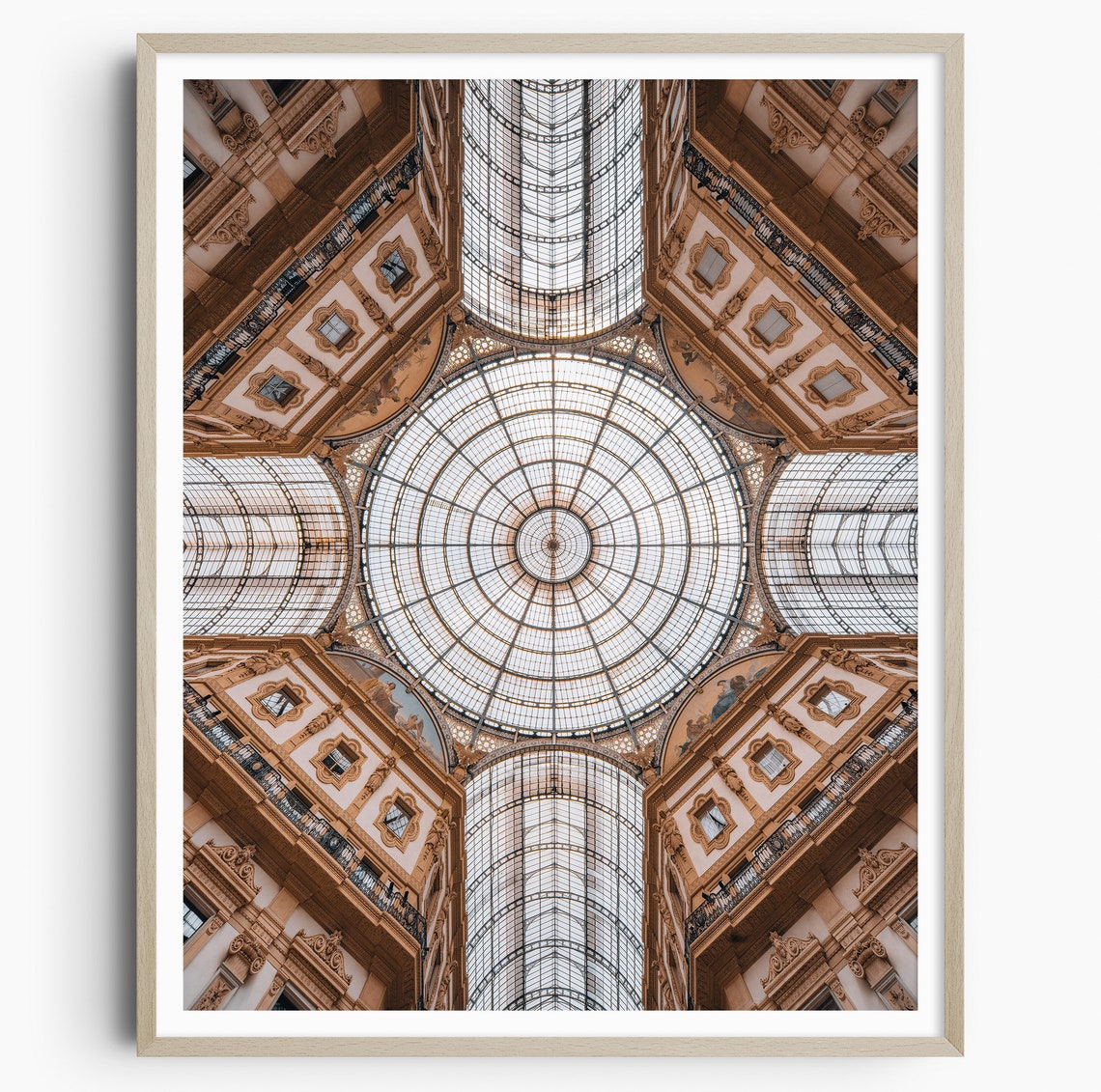 Milan Galleria Vittorio Emanuele Glass Dome Interior Italy Poster
