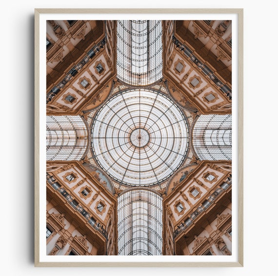 Milan Print Galleria Vittorio Emanuele Ii Milan Poster Milan Italy Travel Wall Art Wall Poster Office Wall Art Architecture Photo