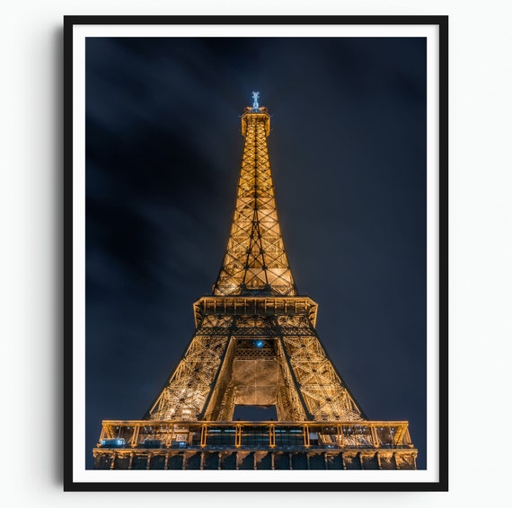 Eiffel Tower Paris Travel Print Paris Poster Night Print Original Art Print Paris Wall Art Paris Photo Wall Decor France