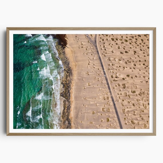 Lanzarote Print Canary Islands Travel Print Travel Poster Famara Beach Spain Print Lanzarote Wall Art Ocean Beach Art Print