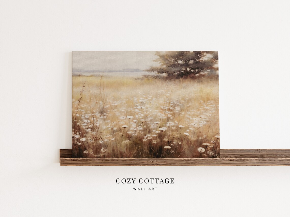 Summer Flower Meadow, Vintage Style Painting - Image 2