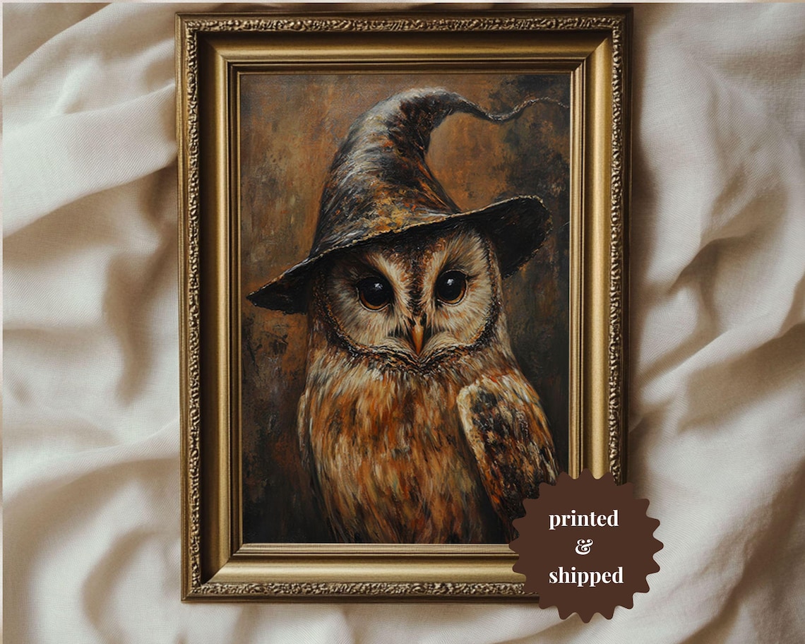 Witchy Owl Cozy Cottagecore Vintage Style Poster