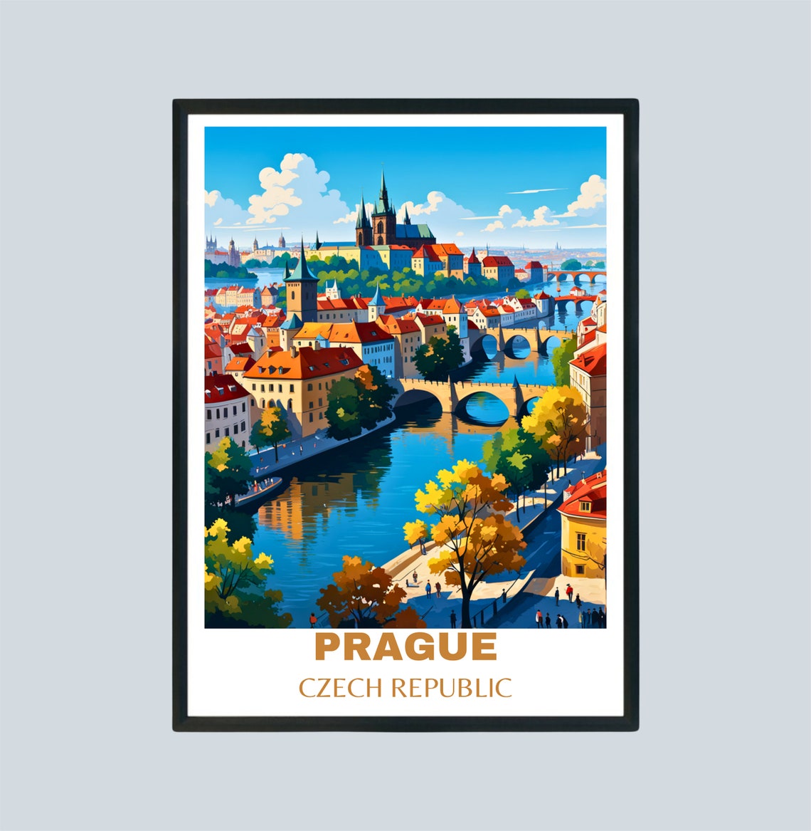 Prague Poster Travel Print Czech Republic Wall Art Prague Travel Poster Print Prague Wall Art Czech Republic Travel Poster Travel Gift