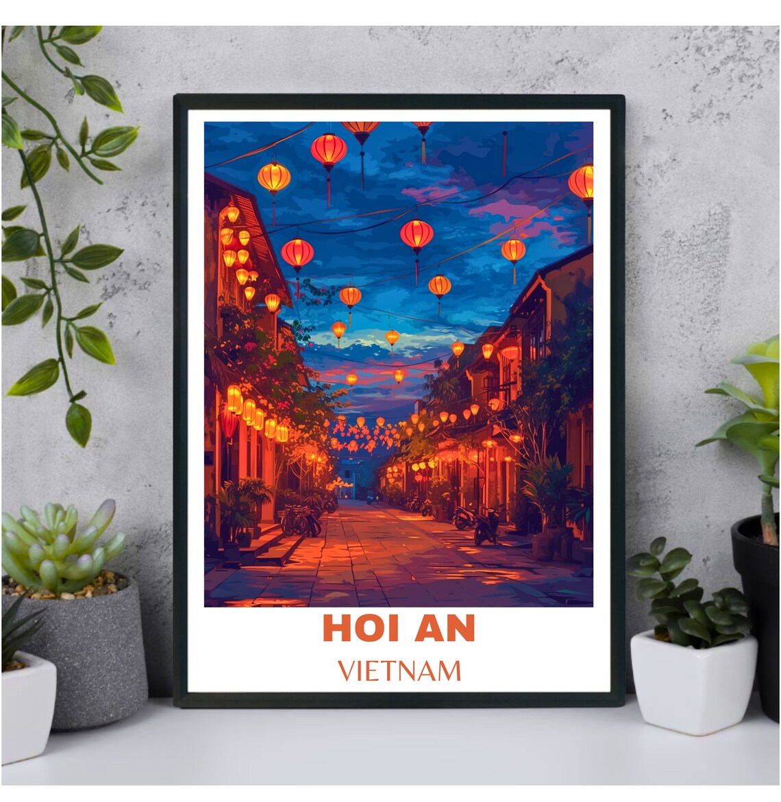 Hoi An Vietnam Lantern Lit Old Street Night Market Travel Poster - Image 2