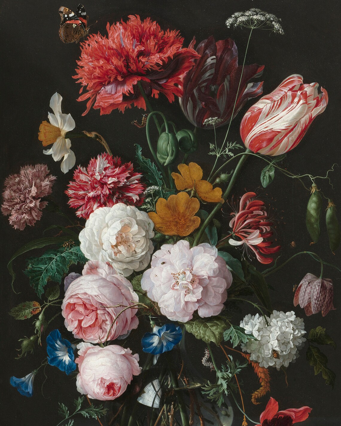 Vintage Flower Painting, Traditional Floral Art Print - Image 2