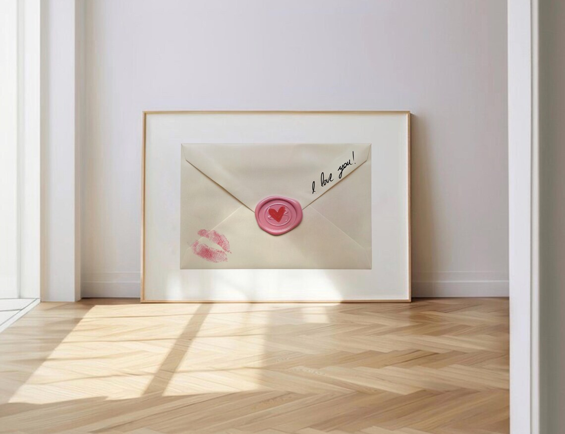 I Love You Letter Print, Vintage Pink Love Note - Image 2