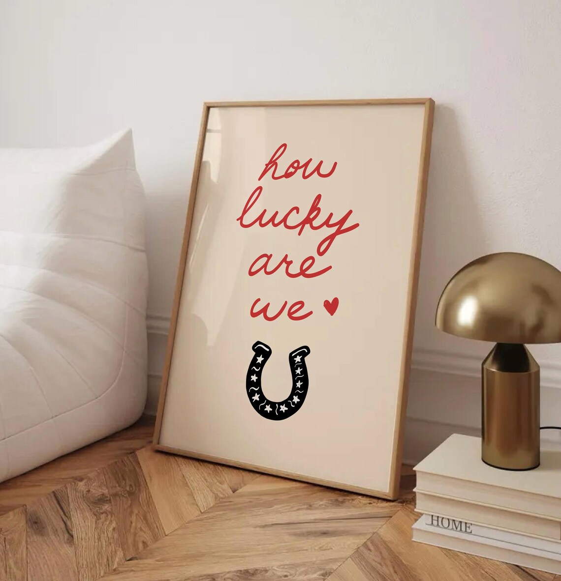 How Lucky Are We Typography Art Print, Western - Image 2
