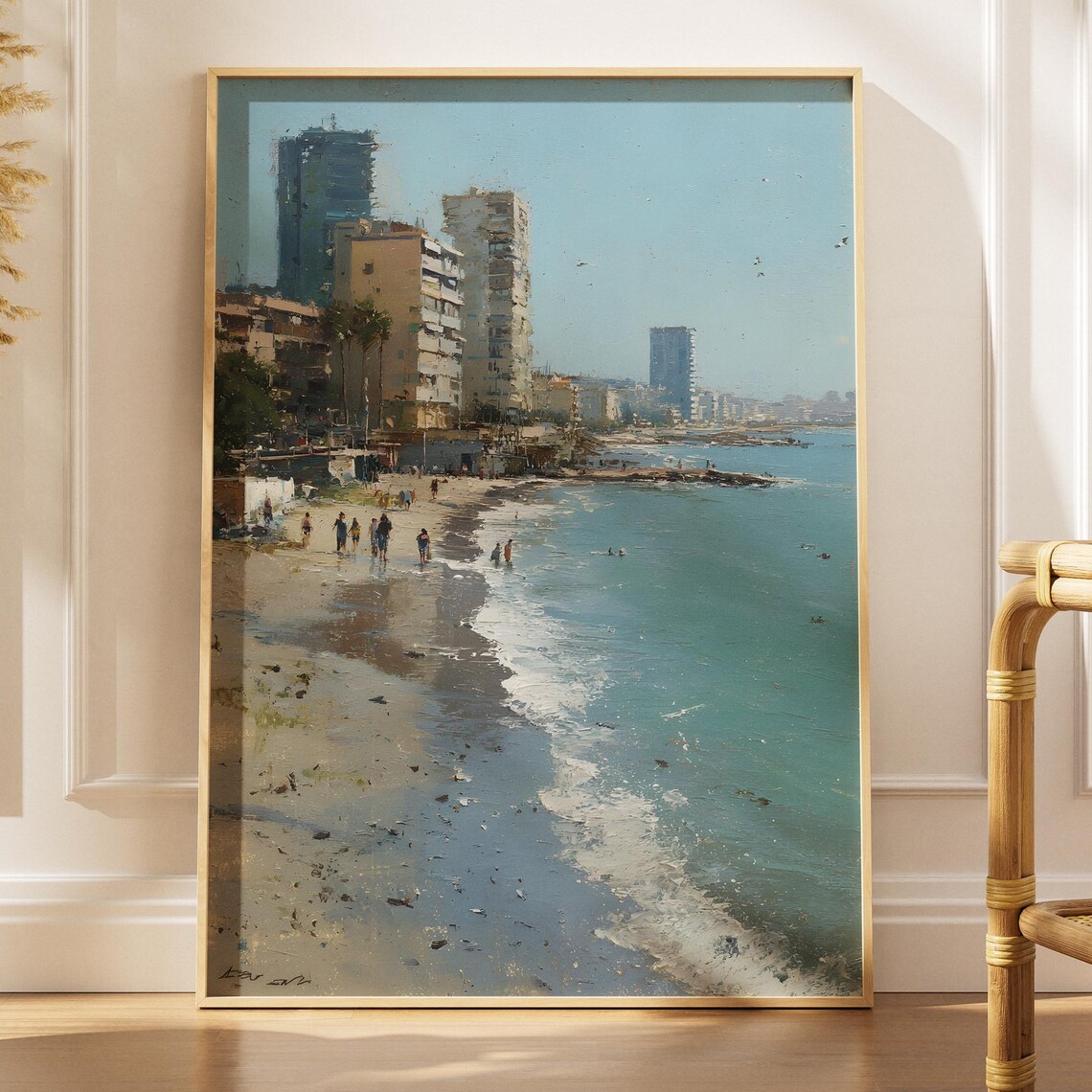 Beirut Beach Cityscape Print Lebanon Coastal Art