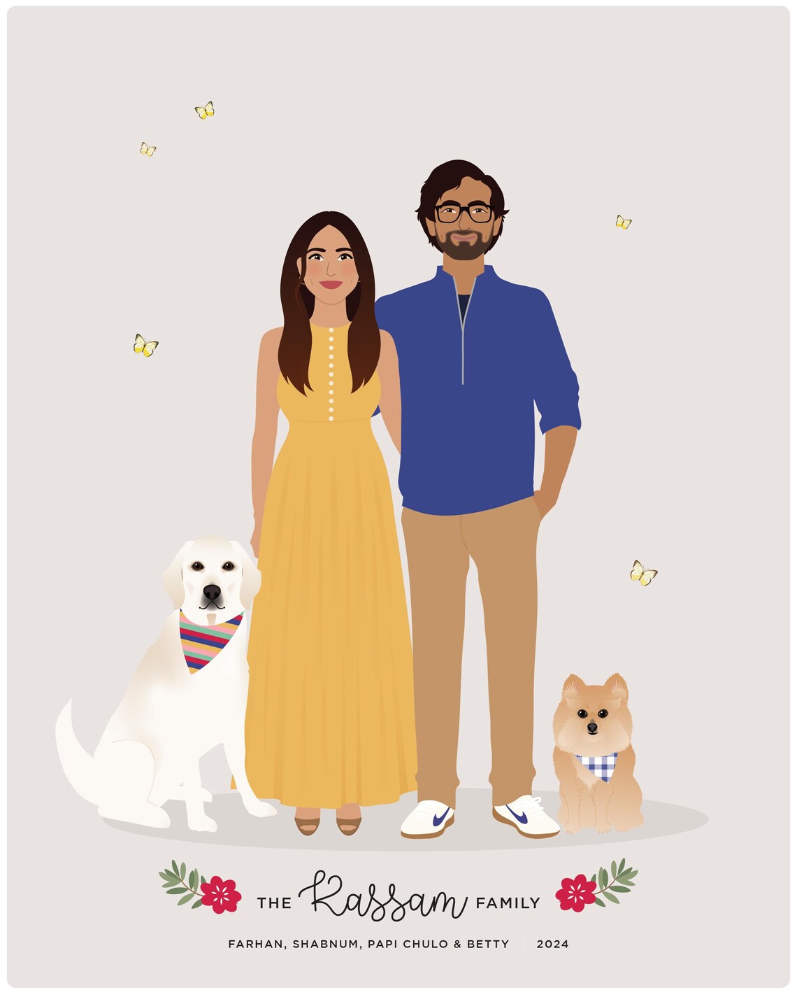 Custom Couple Portrait, Personalised Print - Image 4