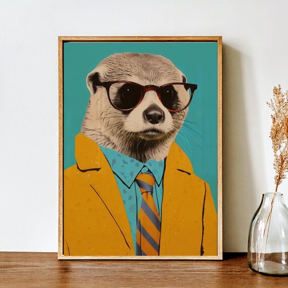 Meerkat, Funny Modern Decor Poster