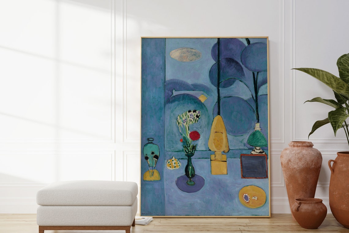 Henri Matisse The Blue Window Print Original Gallery Art Poster Blue Wall Art Decor Modern Artwork Minimalist Art Gift For Her - Image 3