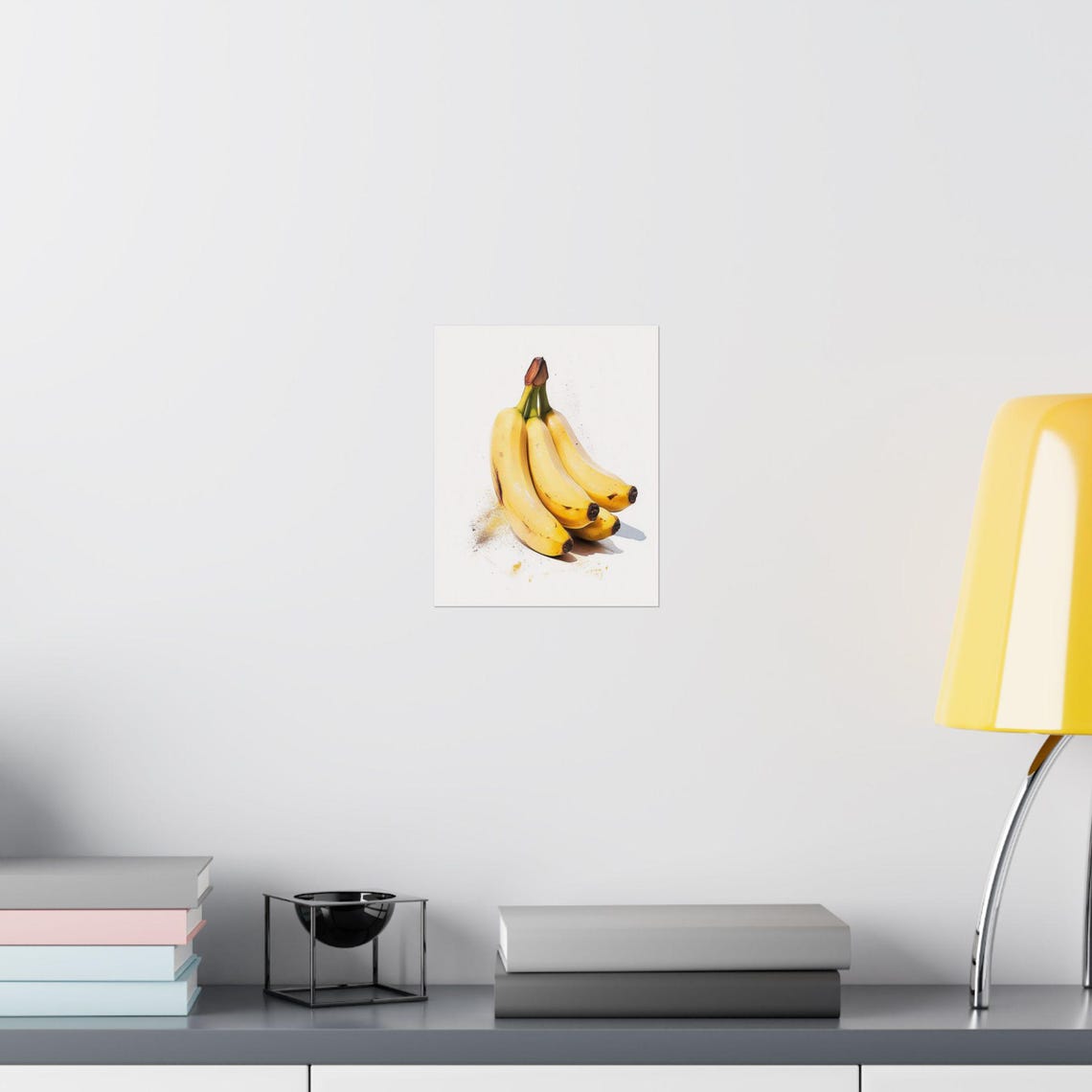 Bunch Of Yellow Bananas Watercolor Fruit Kitchen Wall Poster - Image 3