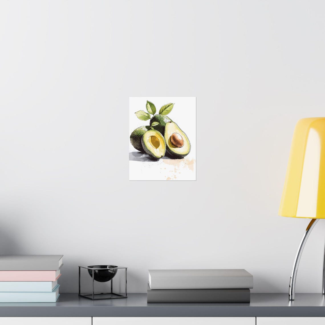Avocado Halves With Large Pit Watercolor Kitchen Food Poster - Image 3