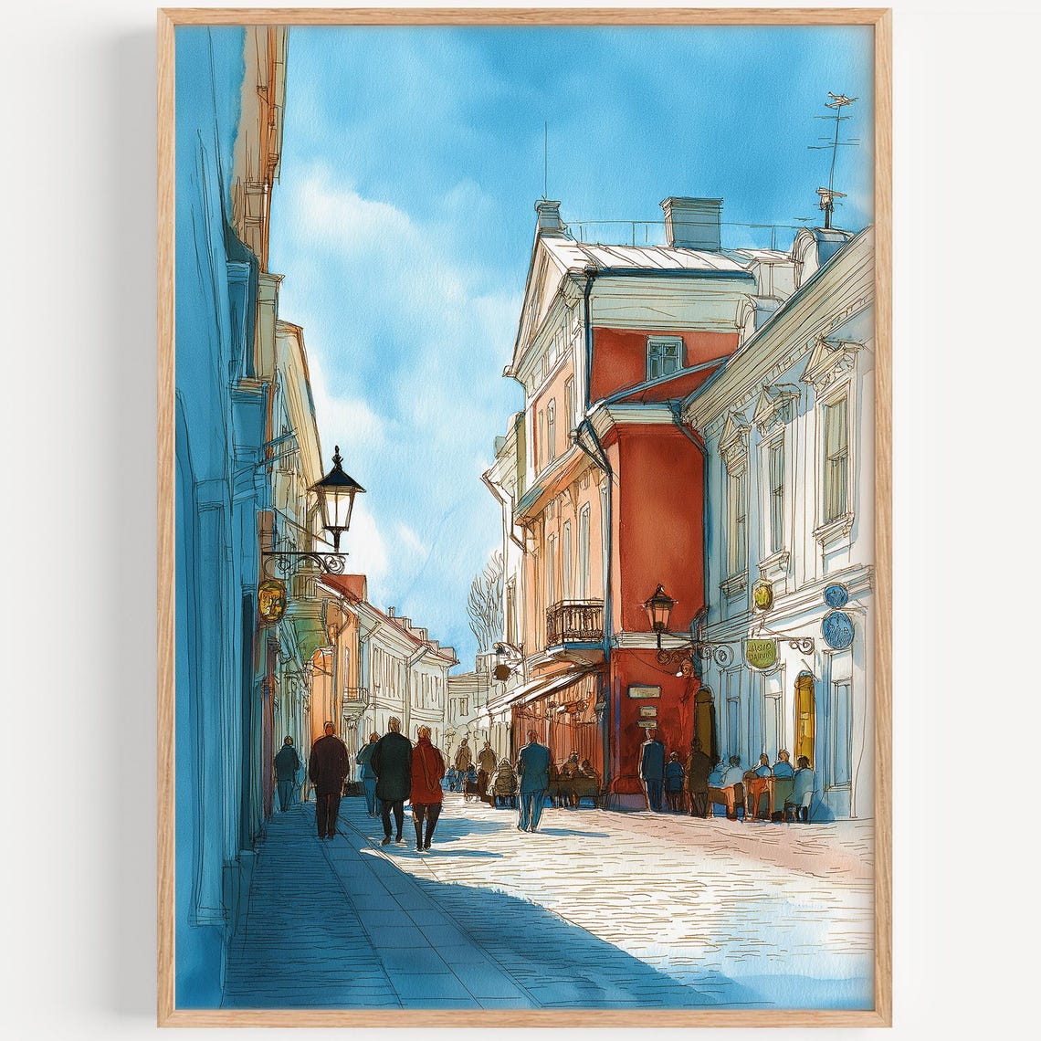 Tartu Watercolor Travel Poster, Estonia