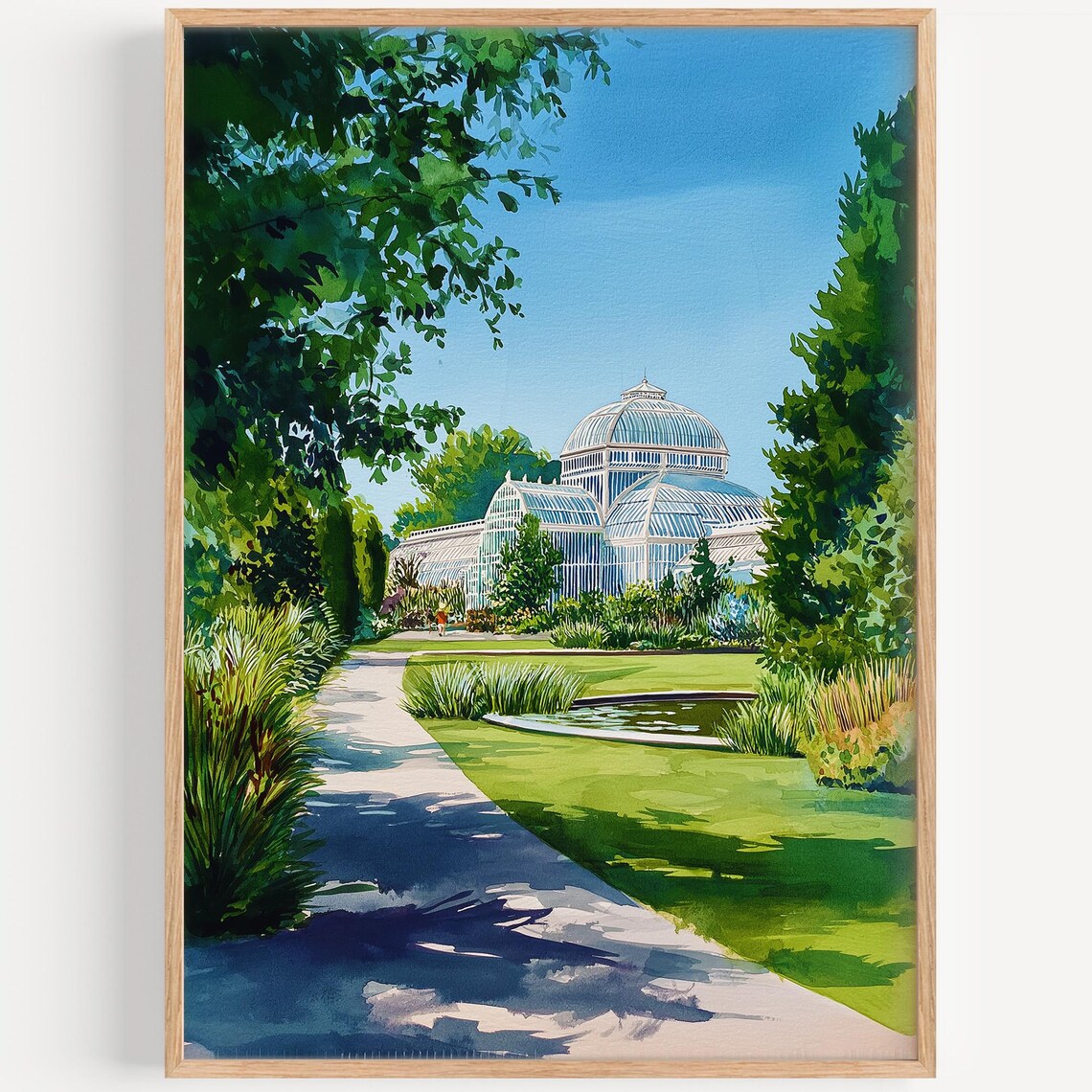 Royal Botanic Gardens Watercolor Travel Poster, London