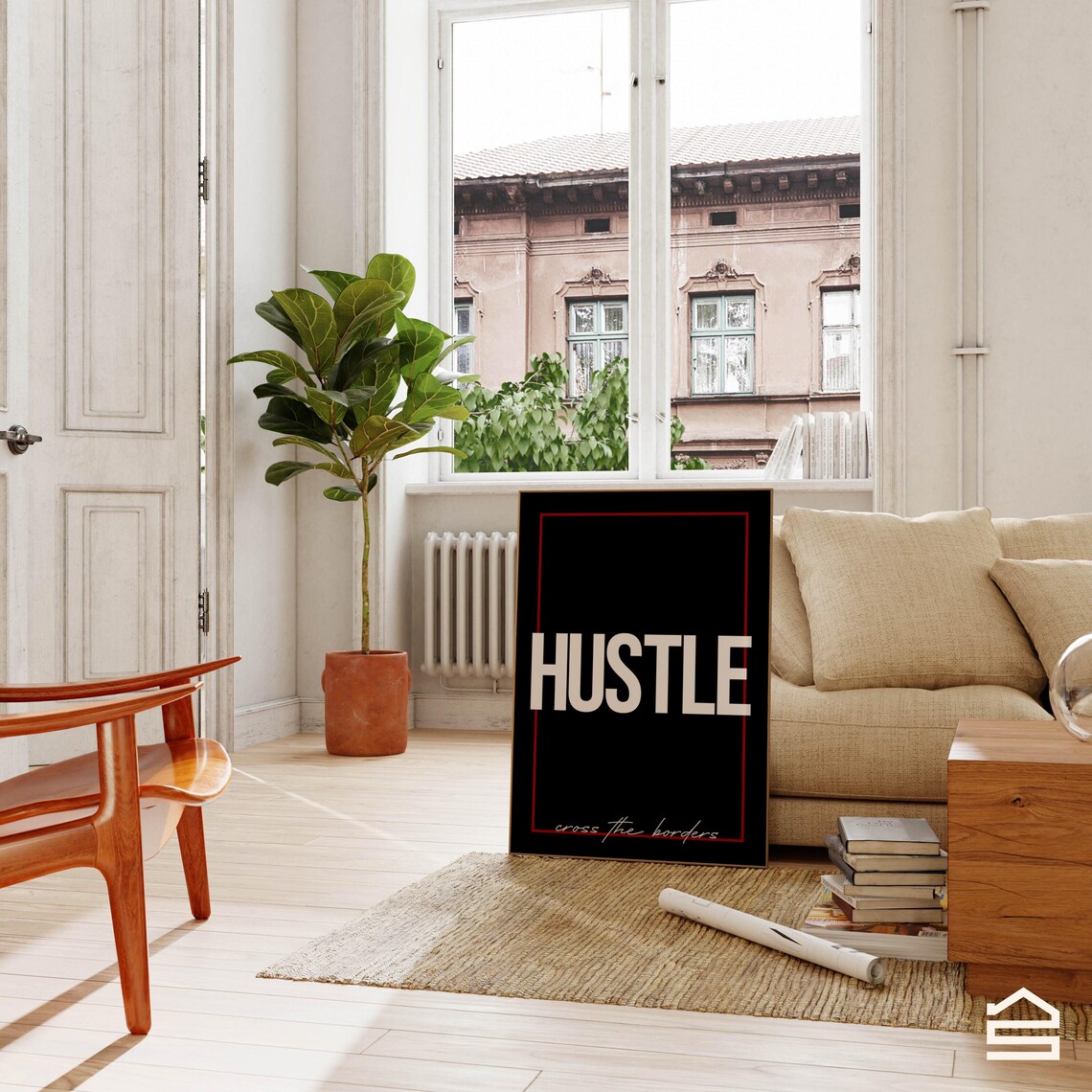 Hustle Quote, Minimalist Office Decor Poster - Image 3