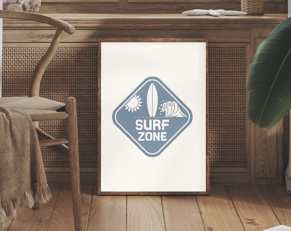 Surf Art Beach Theme Bedroom Decor Surfer Nursery Wall Art Coastal Vibe Beach Poster Cool Kids Room Wall Art Instant