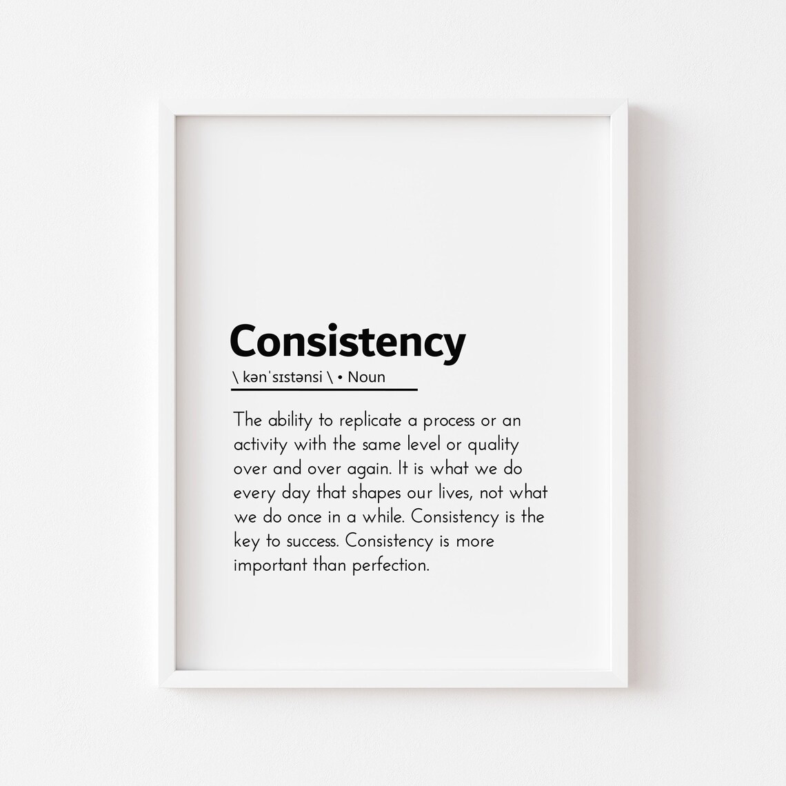 Consistency Definition Cubicle Decor Poster Motivational Wall Art For Office Inspirational Quote