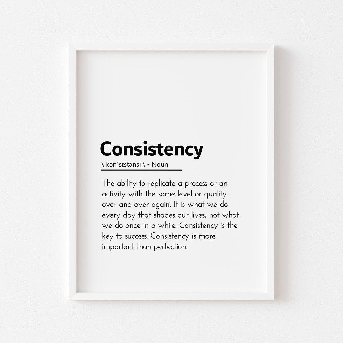 Consistency Definition Motivational Dictionary Office Quote Poster
